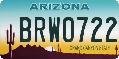AZ license plate BRW0722