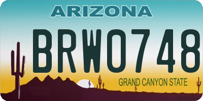 AZ license plate BRW0748