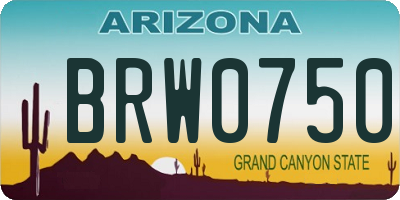 AZ license plate BRW0750