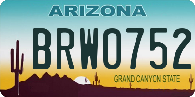 AZ license plate BRW0752