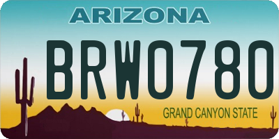 AZ license plate BRW0780