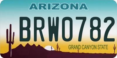AZ license plate BRW0782