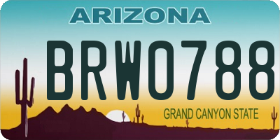 AZ license plate BRW0788