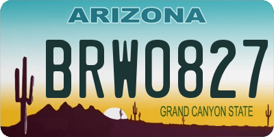AZ license plate BRW0827
