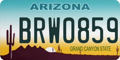 AZ license plate BRW0859