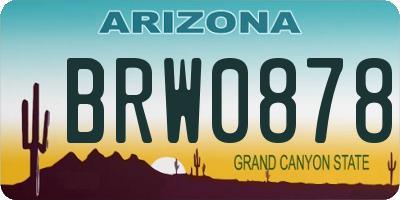 AZ license plate BRW0878