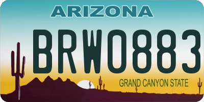 AZ license plate BRW0883