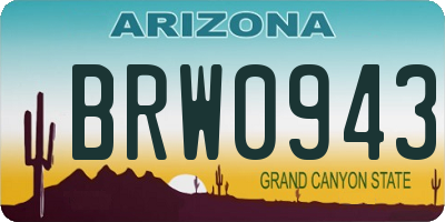AZ license plate BRW0943