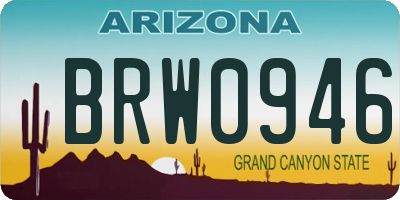 AZ license plate BRW0946