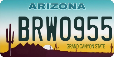 AZ license plate BRW0955