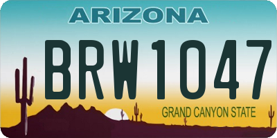 AZ license plate BRW1047