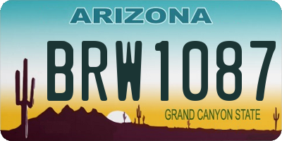 AZ license plate BRW1087