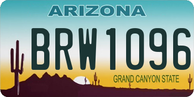AZ license plate BRW1096