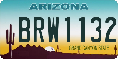 AZ license plate BRW1132