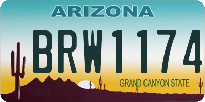 AZ license plate BRW1174