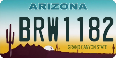 AZ license plate BRW1182