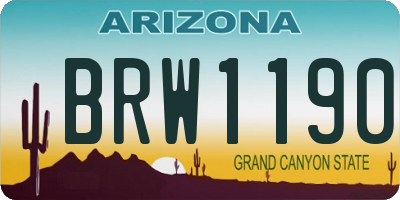 AZ license plate BRW1190