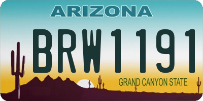 AZ license plate BRW1191