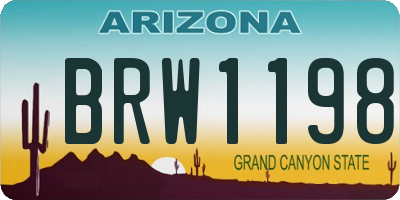 AZ license plate BRW1198