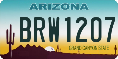 AZ license plate BRW1207
