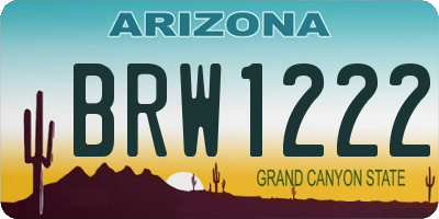 AZ license plate BRW1222
