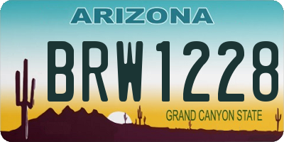 AZ license plate BRW1228