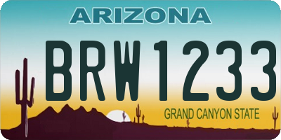 AZ license plate BRW1233