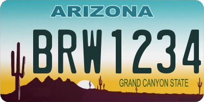AZ license plate BRW1234