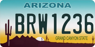 AZ license plate BRW1236