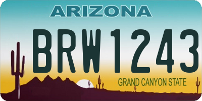 AZ license plate BRW1243