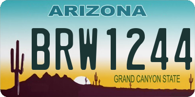 AZ license plate BRW1244