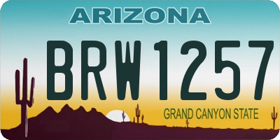AZ license plate BRW1257