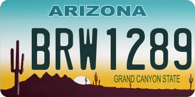 AZ license plate BRW1289