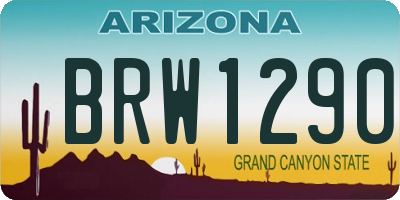 AZ license plate BRW1290