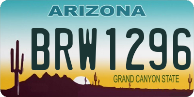 AZ license plate BRW1296