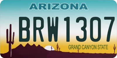 AZ license plate BRW1307