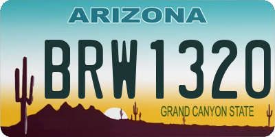 AZ license plate BRW1320