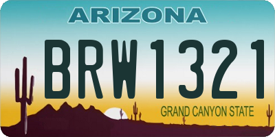 AZ license plate BRW1321