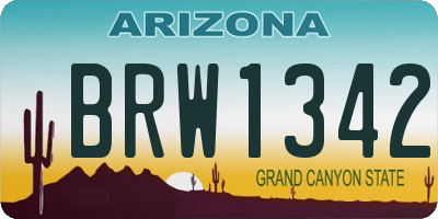 AZ license plate BRW1342