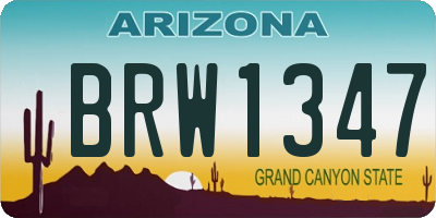 AZ license plate BRW1347