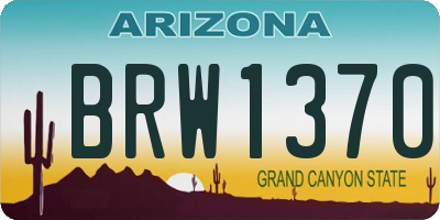AZ license plate BRW1370