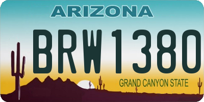 AZ license plate BRW1380