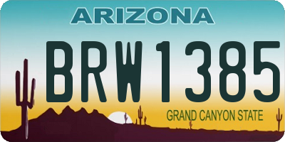 AZ license plate BRW1385