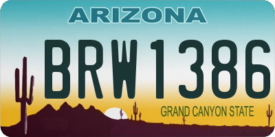 AZ license plate BRW1386