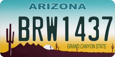 AZ license plate BRW1437