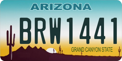 AZ license plate BRW1441