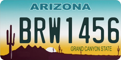 AZ license plate BRW1456