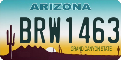 AZ license plate BRW1463