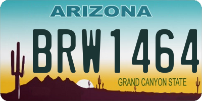AZ license plate BRW1464
