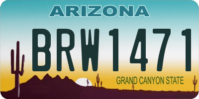 AZ license plate BRW1471